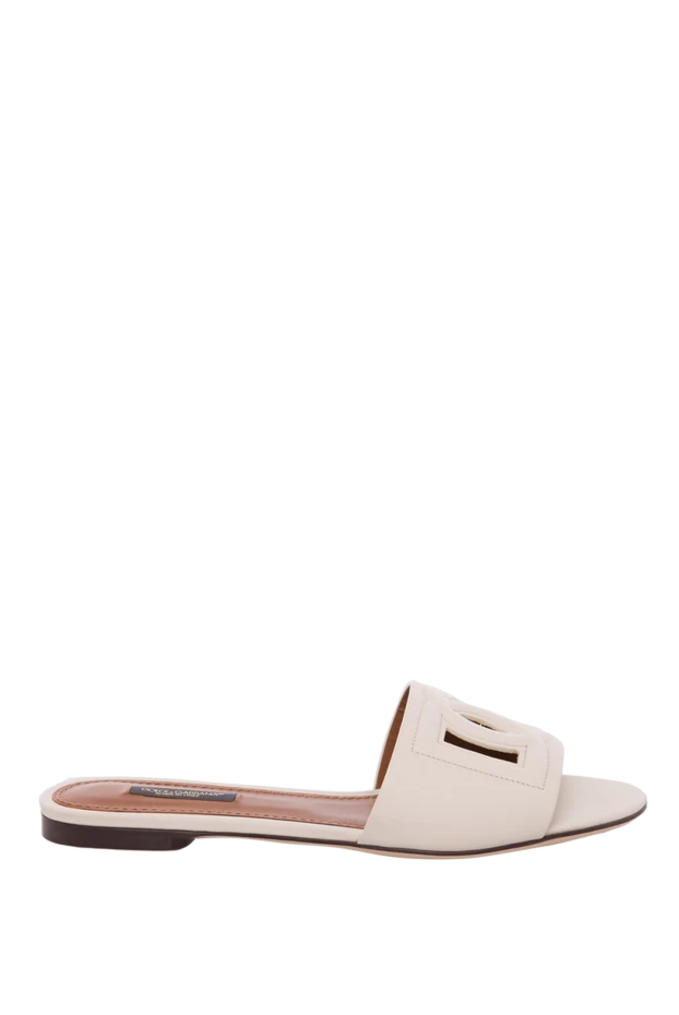 Dolce & Gabbana woman beige leather flip-flops for women купить с ценами и фото 168382 - photo 1