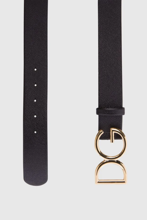 Dolce & Gabbana ремень женский черный из фактурной кожи и логотипом 168398 - фото 3