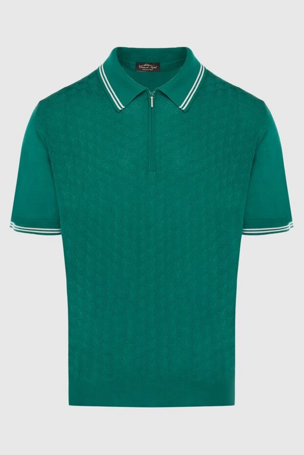 Cesare di Napoli man silk polo green for men купить с ценами и фото 168414 - photo 1