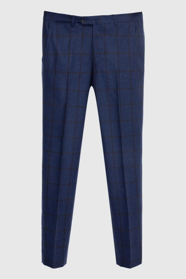 Cesare di Napoli man blue wool trousers for men купить с ценами и фото 168435 - photo 1