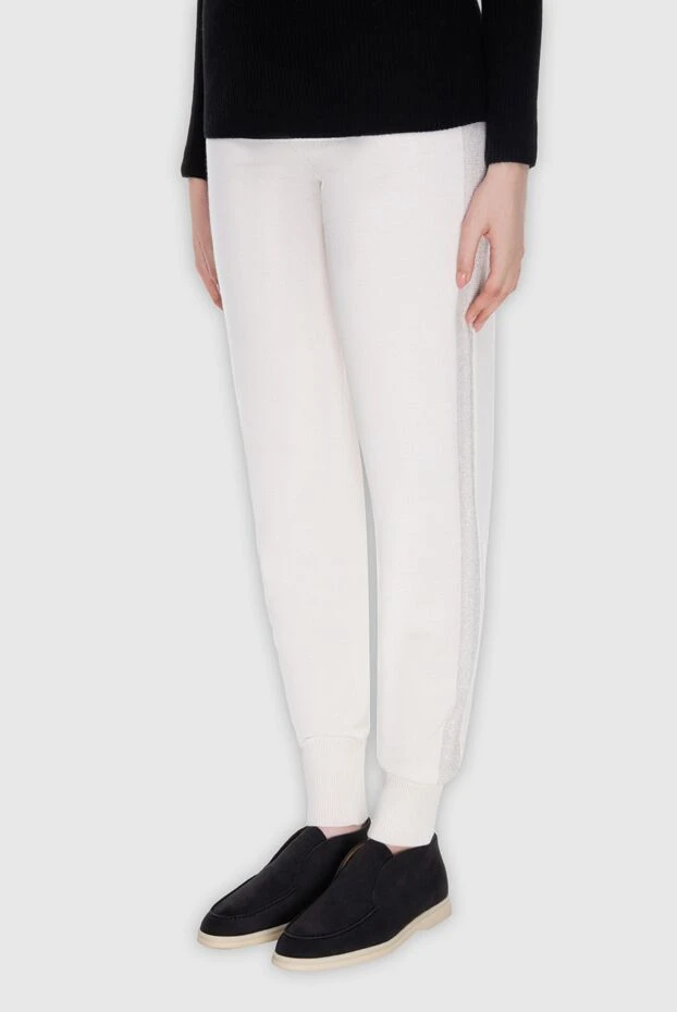 D.Exterior jersey trousers with elastic cuffs and shimmery piping

 168438 - photo 3