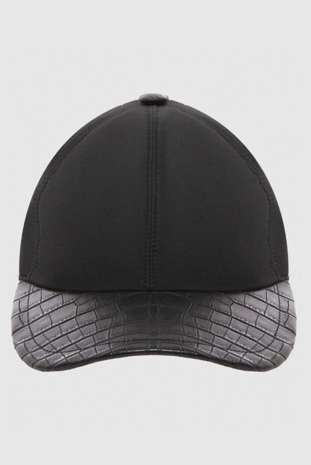 Cesare di Napoli man black alligator and polyamide cap for men купить с ценами и фото 168440 - photo 1