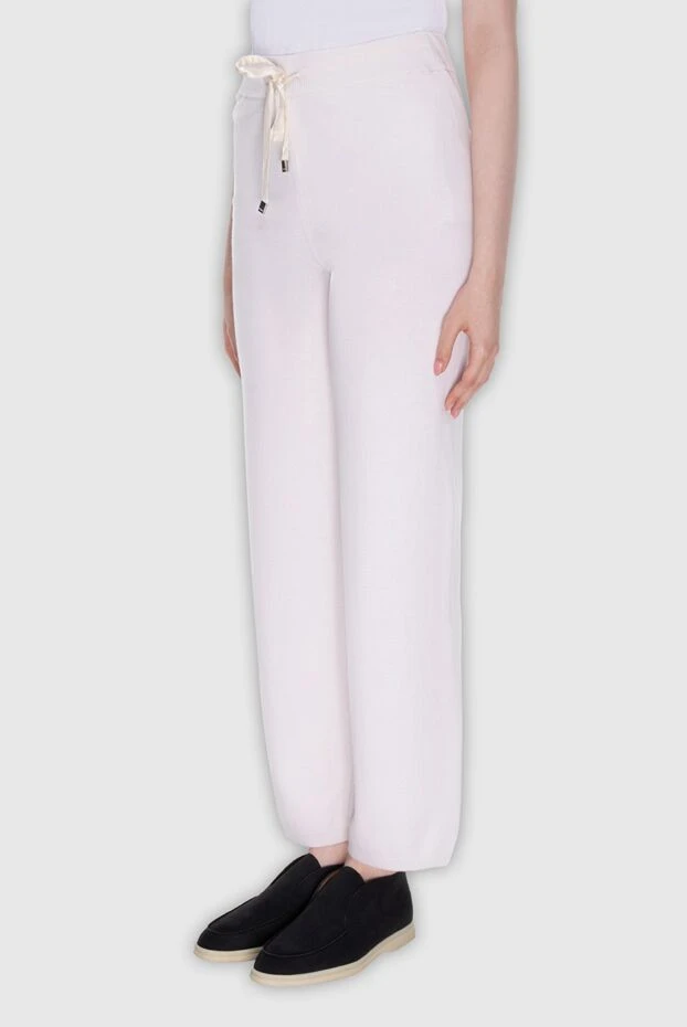 Peserico women's white pants with an elastic waistband 168441 - photo 3