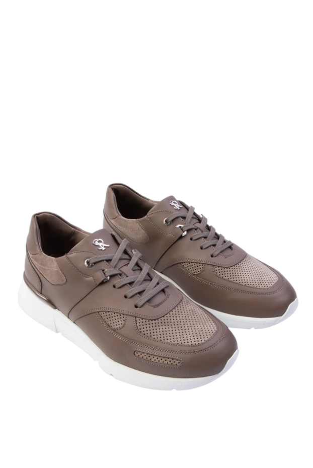 Stefano Ricci ерлерге арналған қоңыр былғары кроссовкалар 168444 - фото 3