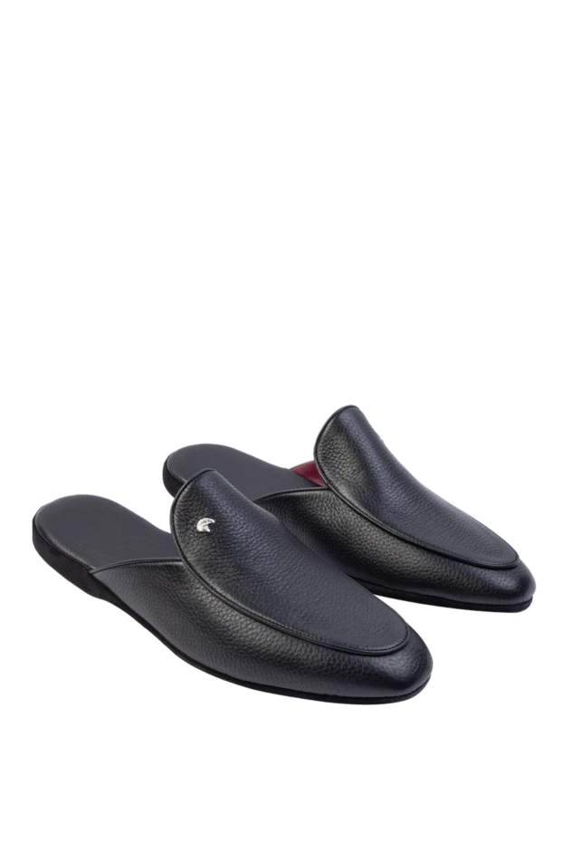 Stefano Ricci black leather slippers for men 168453 - photo 3