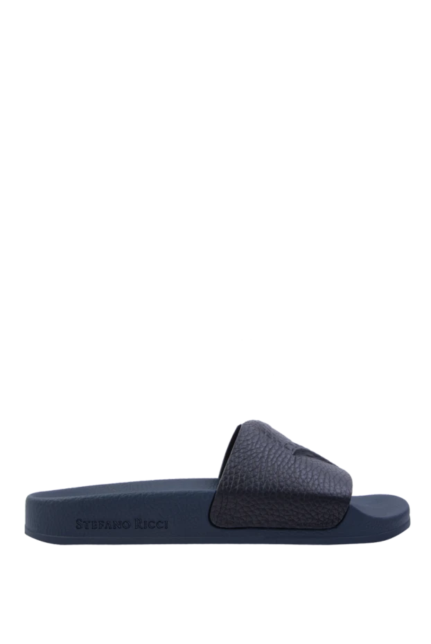 Stefano Ricci blue leather slippers for men 168454 - photo 1