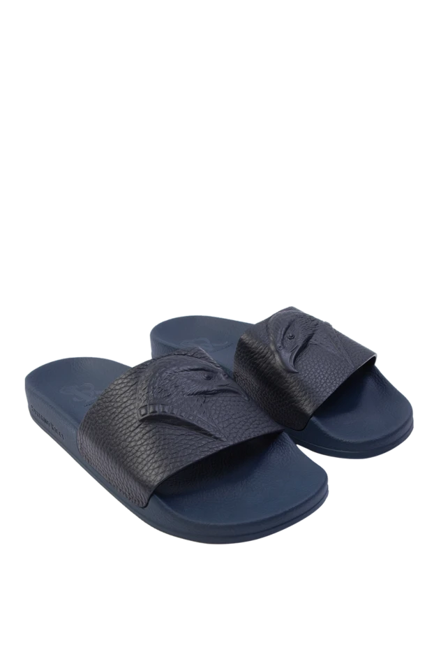 Stefano Ricci blue leather slippers for men 168454 - photo 3