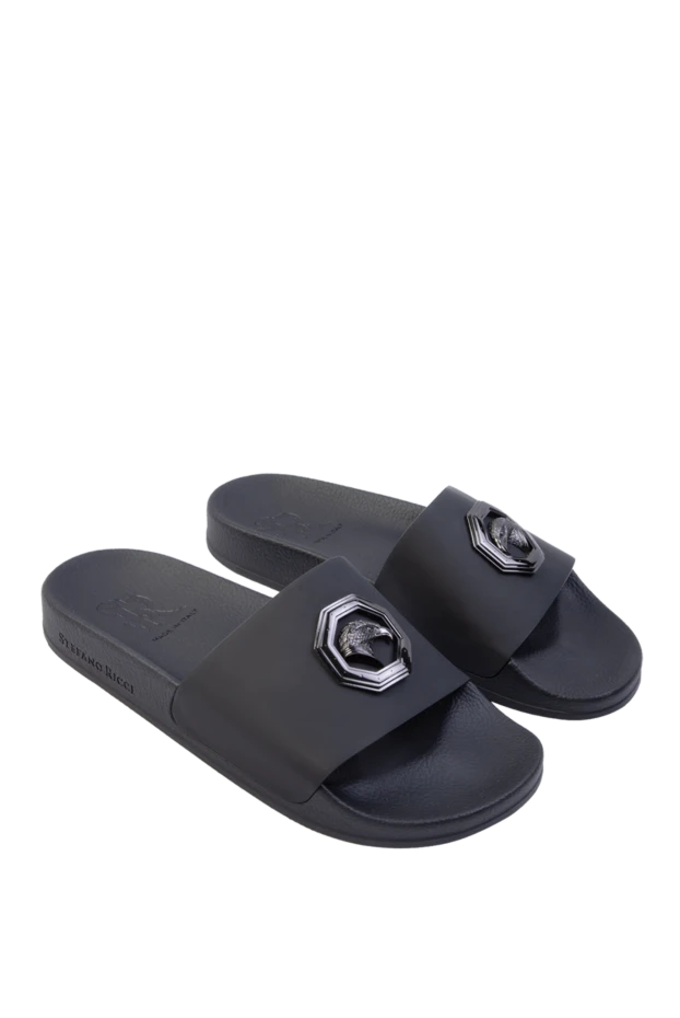 Stefano Ricci black leather flip flops for men 168455 - photo 3