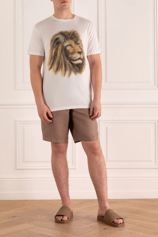 Stefano Ricci ерлерге арналған қоңыр зығыр шорт 168458 - фото 2