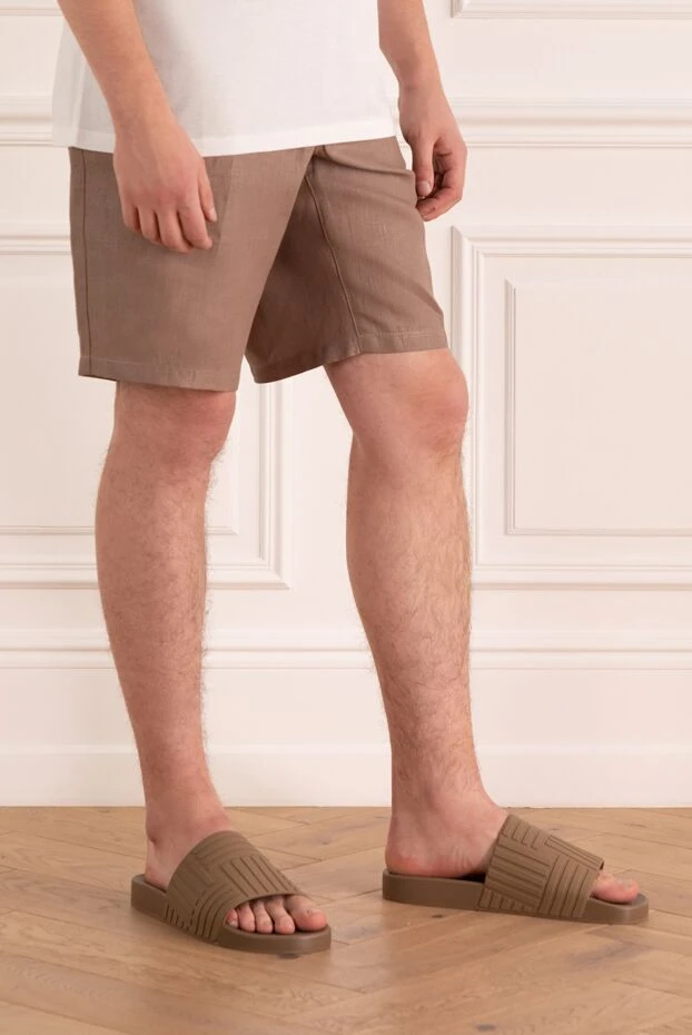 Stefano Ricci ерлерге арналған қоңыр зығыр шорт 168458 - фото 3