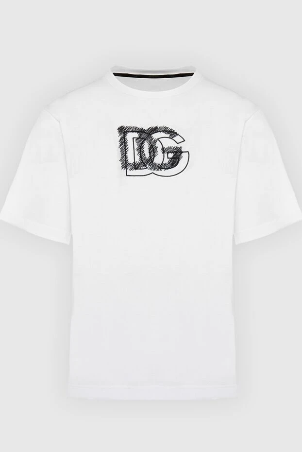 Dolce & Gabbana man white cotton t-shirt for men купить с ценами и фото 168481 - photo 1