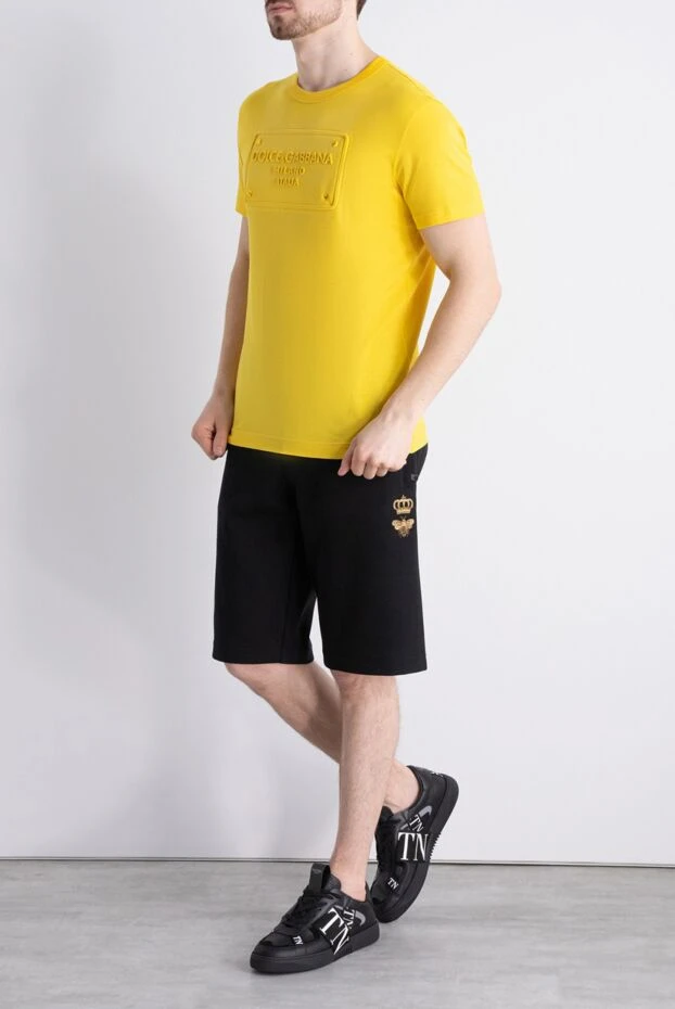 Dolce & Gabbana man cotton t-shirt yellow for men купить с ценами и фото 168487 - photo 2