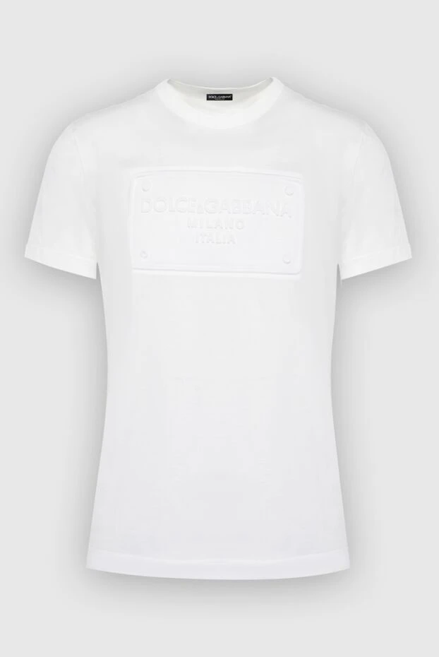 Dolce & Gabbana man white cotton t-shirt for men купить с ценами и фото 168488 - photo 1