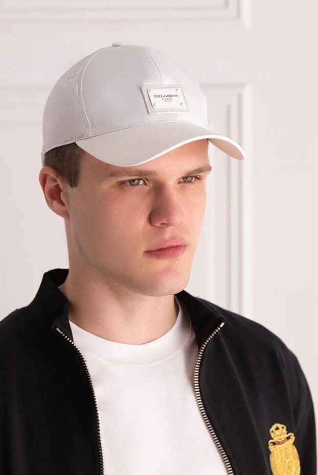 Dolce & Gabbana man white cotton and elastane cap for men купить с ценами и фото 168494 - photo 2