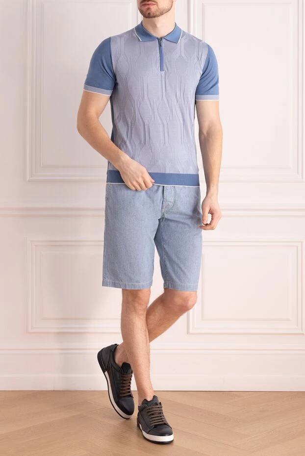 Jacob Cohen man blue cotton shorts for men купить с ценами и фото 168535 - photo 2