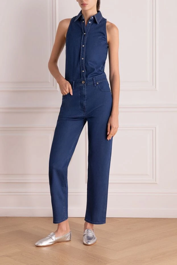 Jacob Cohen woman blue women's cotton and elastane jumpsuit купить с ценами и фото 168541 - photo 2