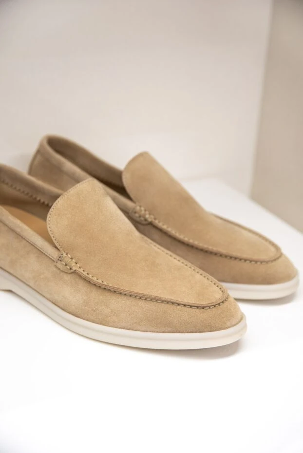 Cesare di Napoli beige nubuck loafers for men 168602 - photo 2