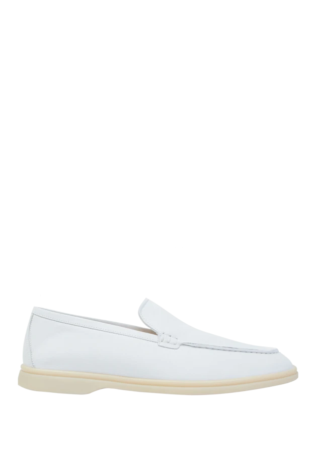 Cesare di Napoli man white nubuck loafers for men купить с ценами и фото 168603 - photo 1