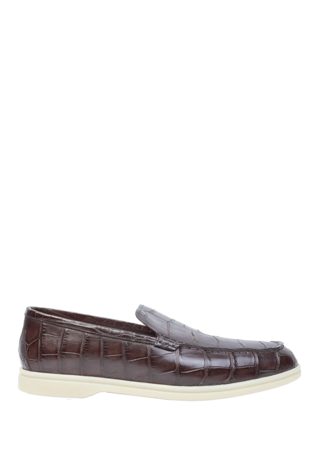 Cesare di Napoli man brown alligator loafers for men купить с ценами и фото 168612 - photo 1