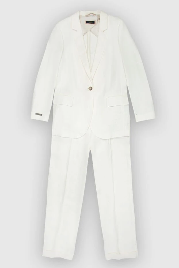 Peserico woman white women's polyester and cotton trouser suit купить с ценами и фото 168633 - photo 1