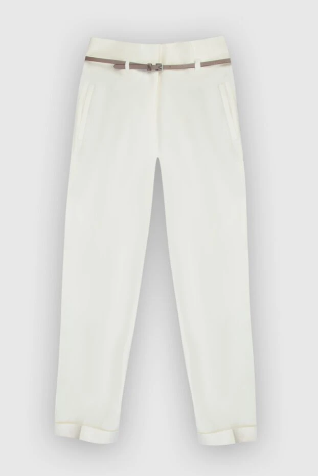 Peserico woman white linen trousers for women купить с ценами и фото 168634 - photo 1