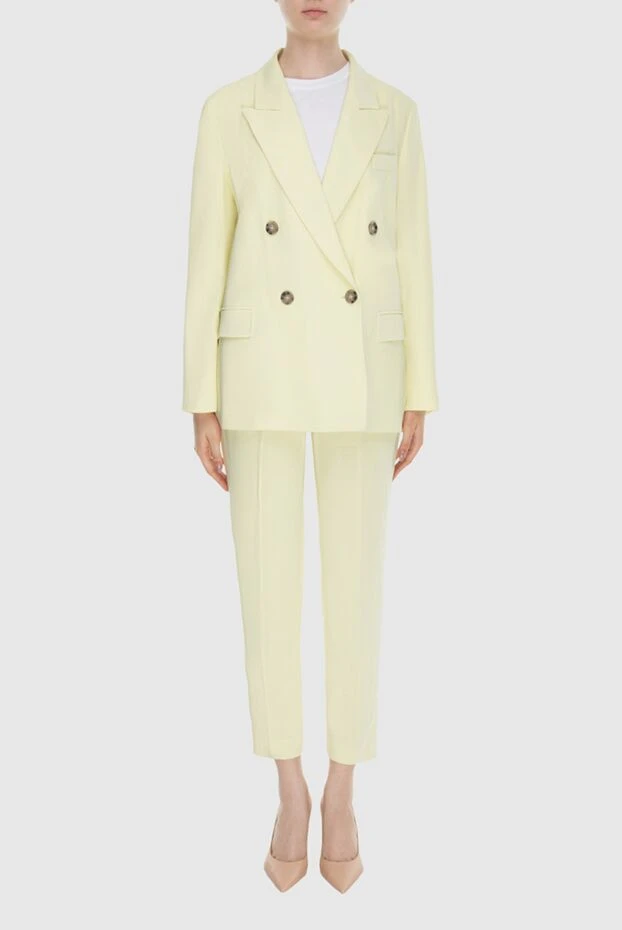 Peserico woman yellow women's trouser suit made of viscose and elastane купить с ценами и фото 168637 - photo 2