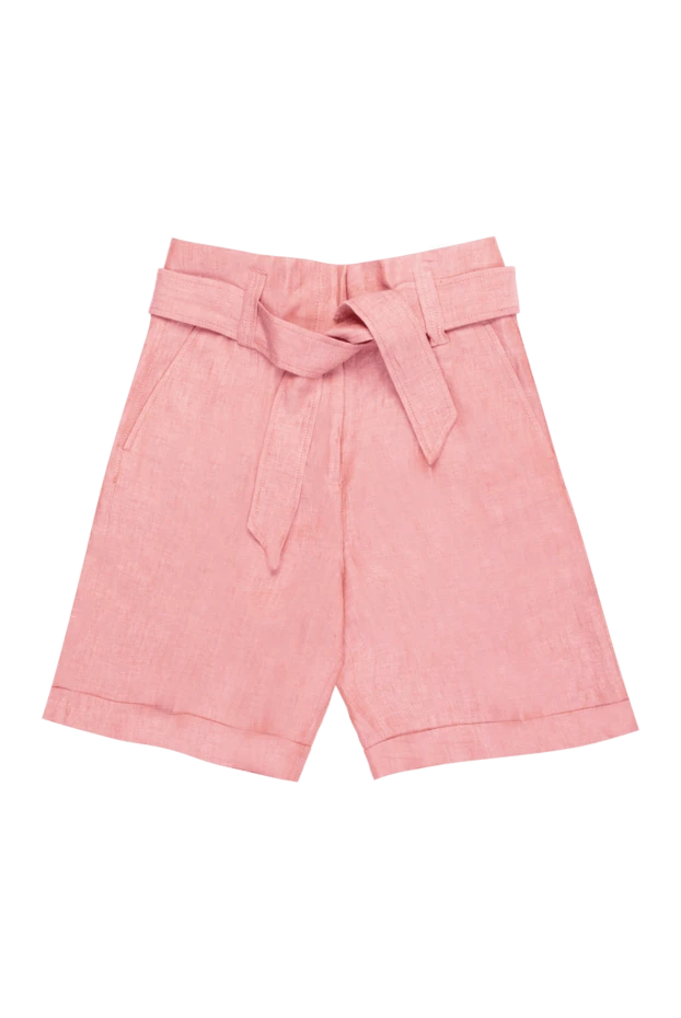 Peserico woman pink linen shorts for women купить с ценами и фото 168643 - photo 1