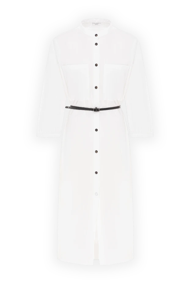 Платье белое на пуговицах с разрезами и накладными карманами
- фото 1