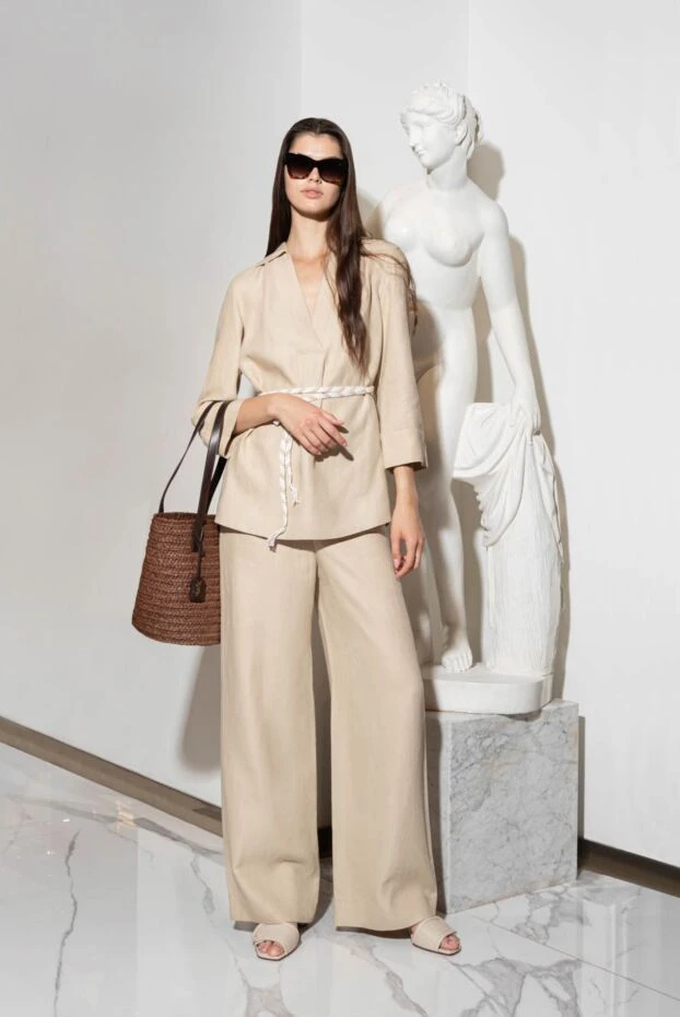 Peserico әйелдерге арналған бежевый мақта шалбар 168675 - фото 2