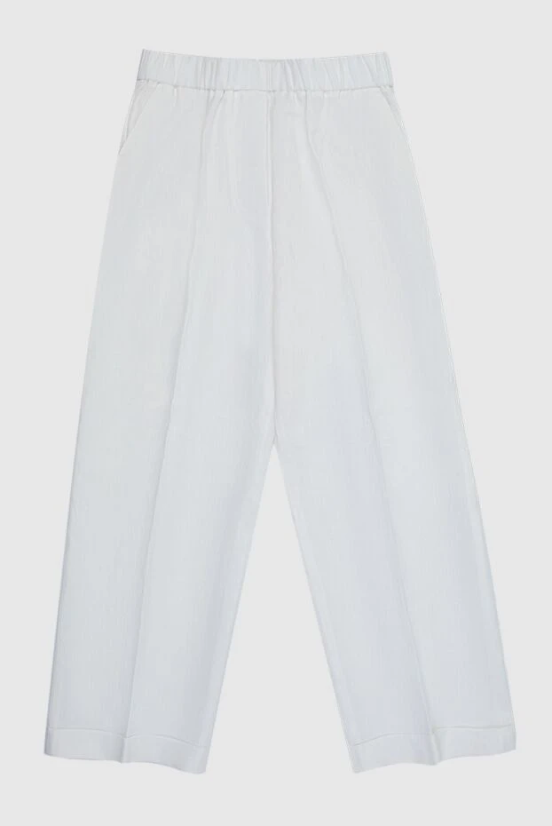 Peserico woman white linen trousers for women купить с ценами и фото 168683 - photo 1