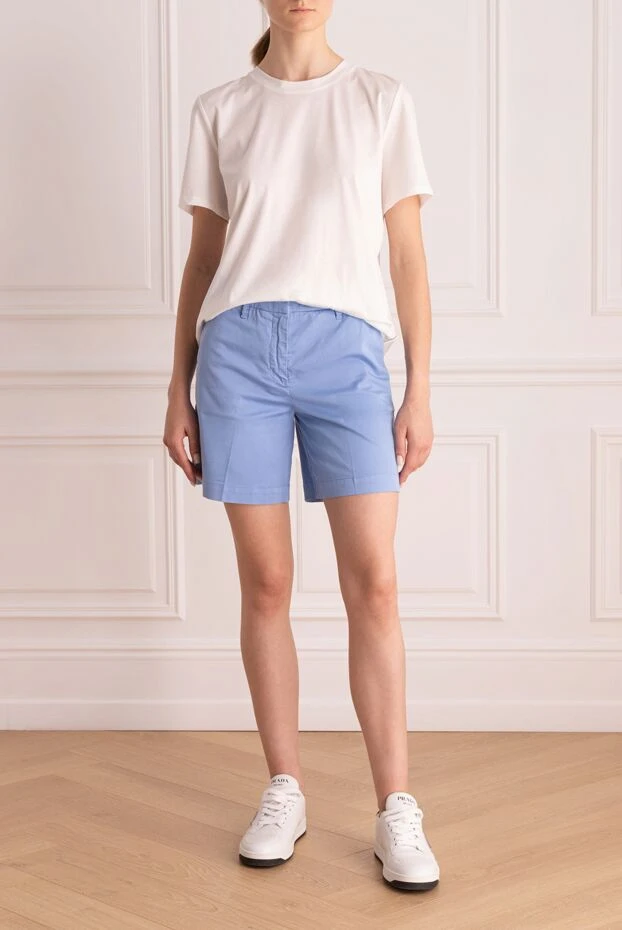 Jacob Cohen woman blue cotton shorts for women купить с ценами и фото 168705 - photo 2