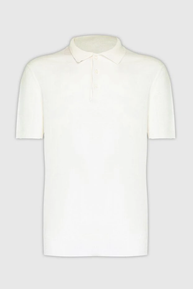 Barba Napoli man white linen polo for men купить с ценами и фото 168713 - photo 1