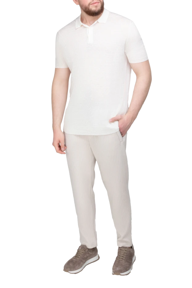 Barba Napoli man white linen polo for men купить с ценами и фото 168713 - photo 2