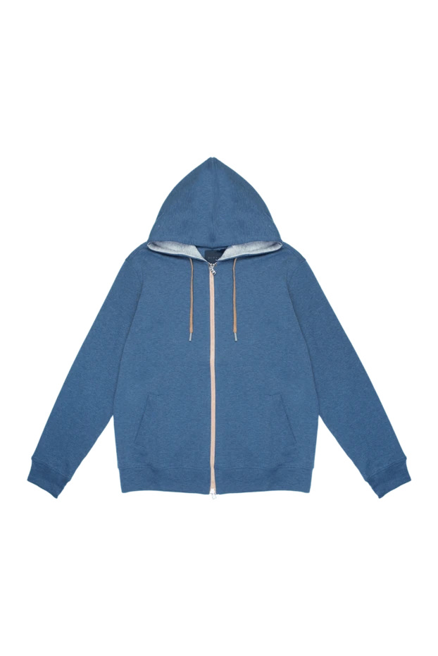 Barba Napoli man blue cotton and polyamide hoodie купить с ценами и фото 168714 - photo 1