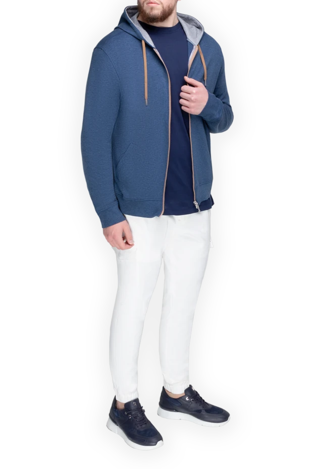 Barba Napoli man blue cotton and polyamide hoodie купить с ценами и фото 168714 - photo 2