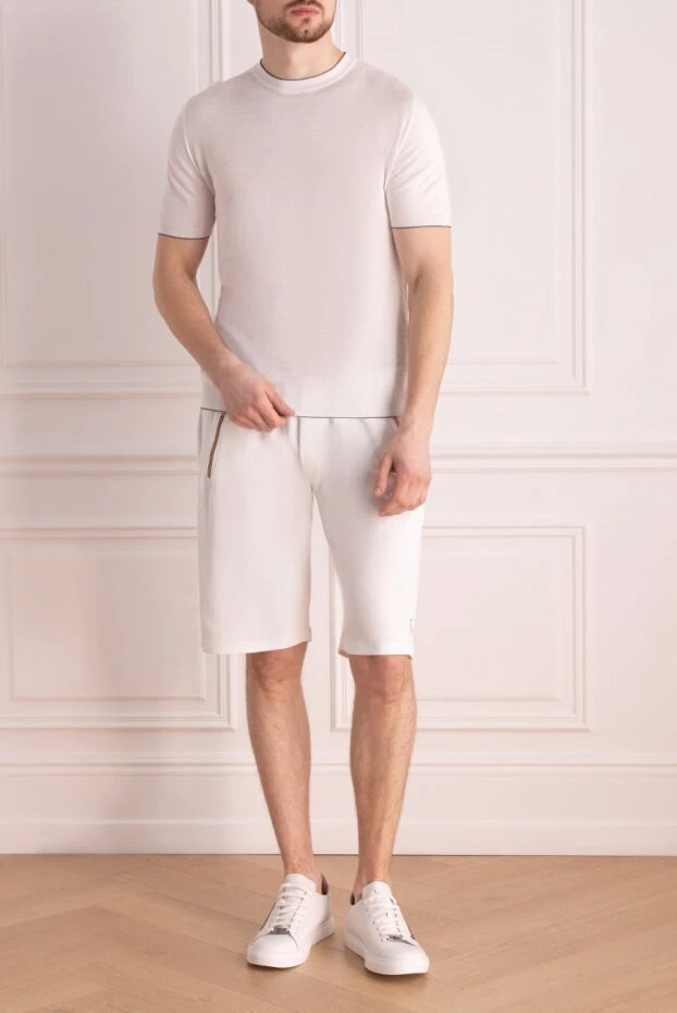 Barba Napoli man white cotton and polyamide shorts for men купить с ценами и фото 168720 - photo 2