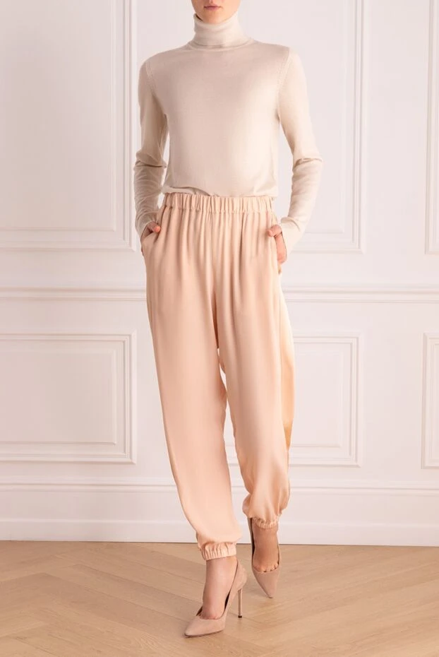 Fabiana Filippi woman pink acetate and silk trousers for women купить с ценами и фото 168747 - photo 2