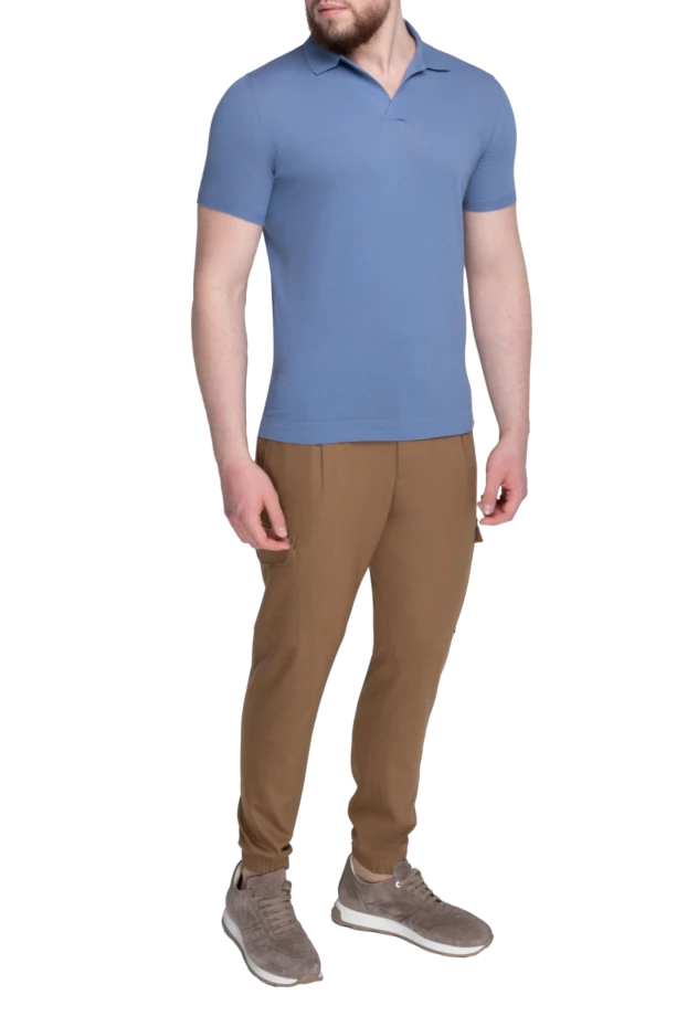 Loro Piana man blue cotton polo for men купить с ценами и фото 168780 - photo 2