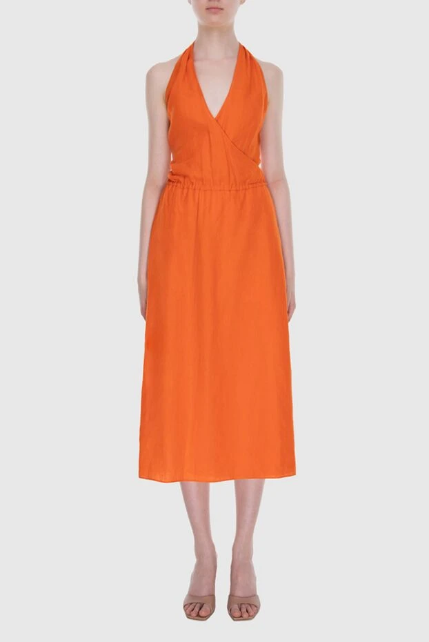 Loro Piana woman orange linen dress for women купить с ценами и фото 168810 - photo 2