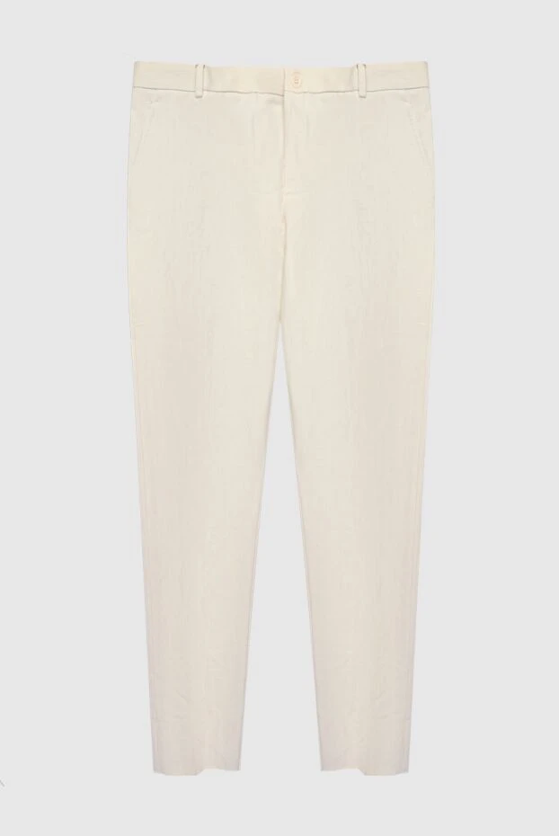 Loro Piana man white cotton and linen trousers for men купить с ценами и фото 168815 - photo 1