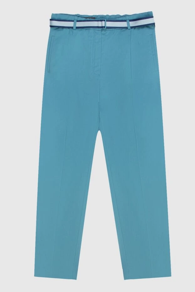 Loro Piana woman blue cotton trousers for women купить с ценами и фото 168816 - photo 1