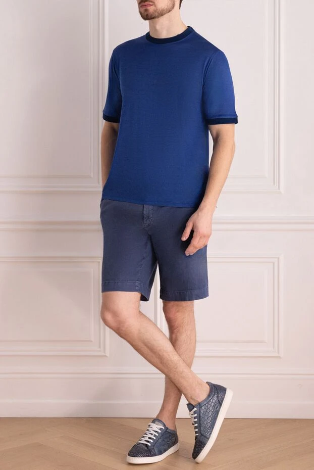 Loro Piana man blue linen and cotton shorts for men купить с ценами и фото 168817 - photo 2