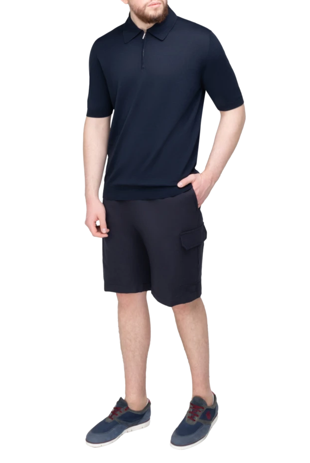 Loro Piana man cotton and linen shorts blue for men купить с ценами и фото 168826 - photo 2