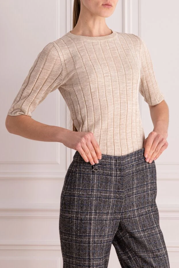 Brunello Cucinelli a fine knit jumper with a textured ribbed pattern and short sleeves 168838 - photo 3