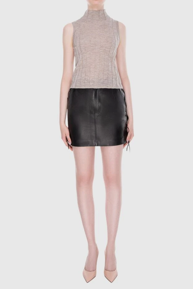 Brunello Cucinelli beige sleeveless ribbed turtleneck top
 168839 - photo 2