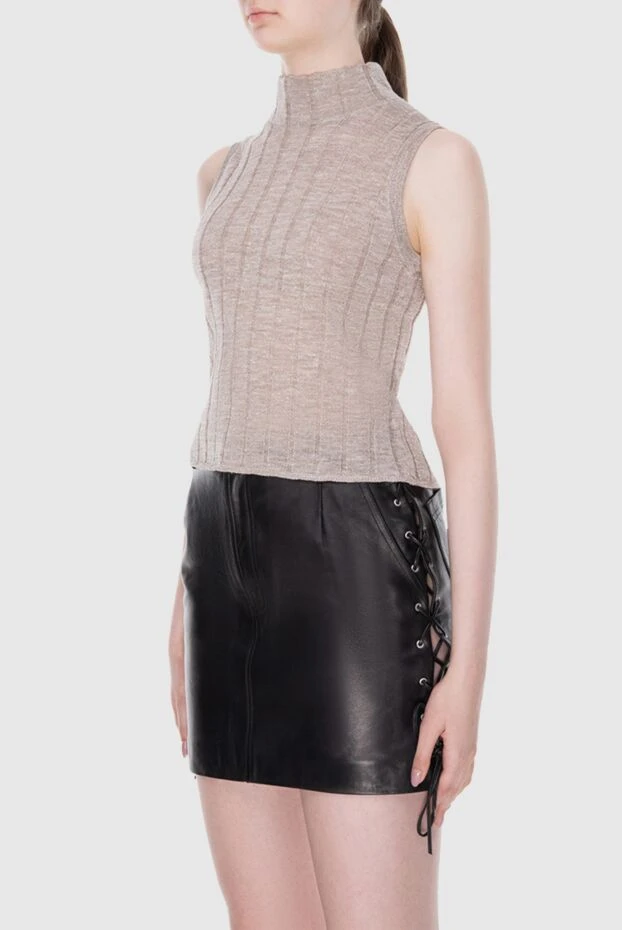 Brunello Cucinelli beige sleeveless ribbed turtleneck top
 168839 - photo 3