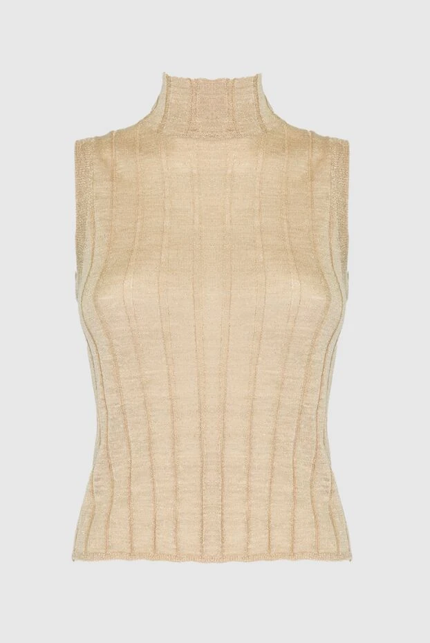 Caramel-colored sleeveless ribbed top
- photo 1