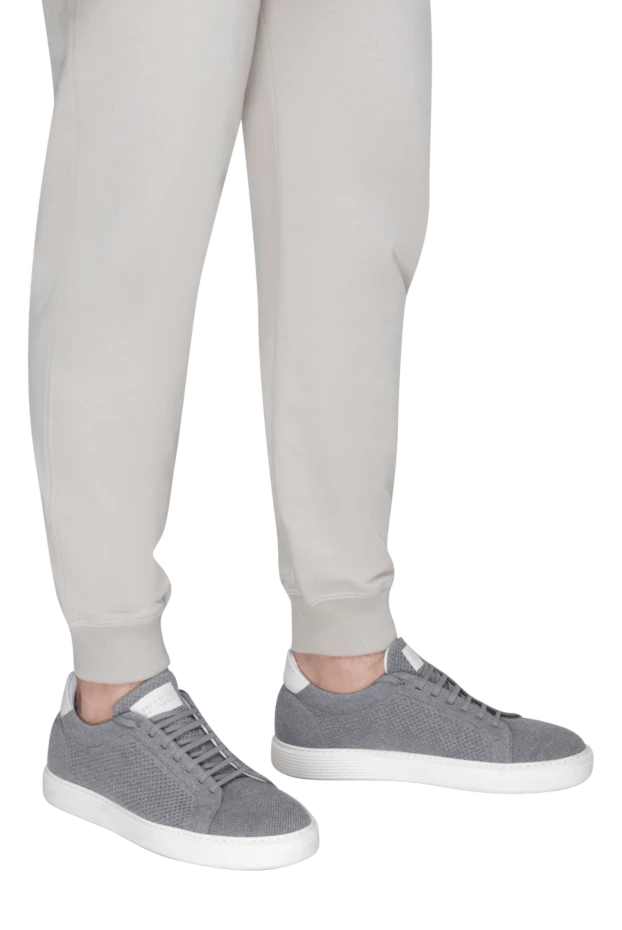Gray cotton sneakers for men - photo 2