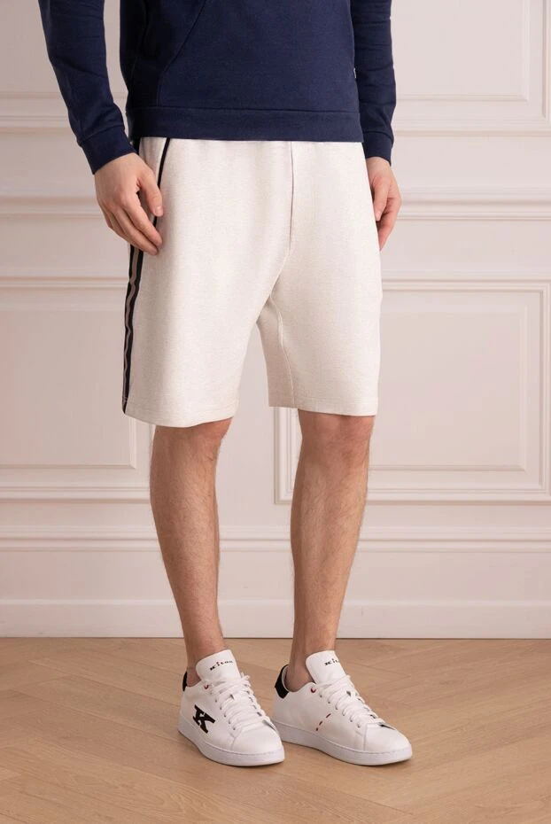 Brunello Cucinelli шорты из хлопка и нейлона белые мужские 168881 - фото 3