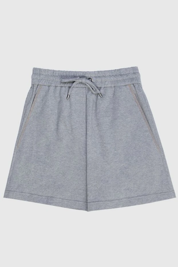 Шорты из хлопка серые женские - фото 1